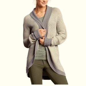 Athleta Sierra wrap cardigan ivory grey size XS wool/cashmere